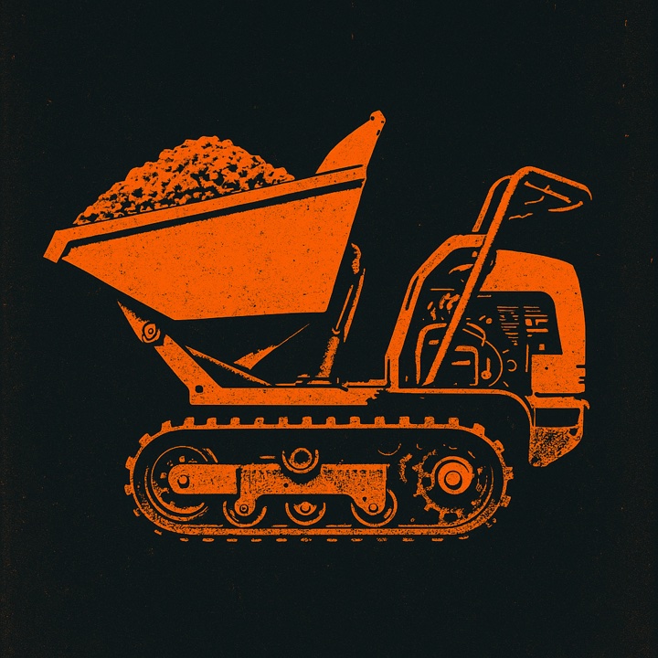 Illustration av minidumper på band