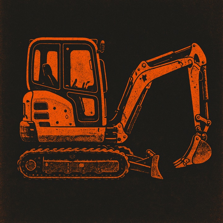 Illustration av Bobcat E19 minigrävare